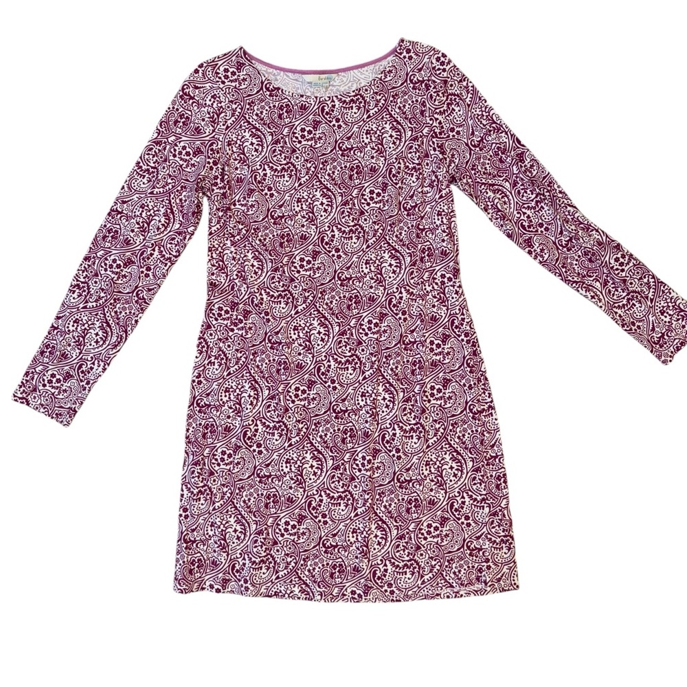 Boden Paisley Mia Tunic Dress Size 6R Berry Colored